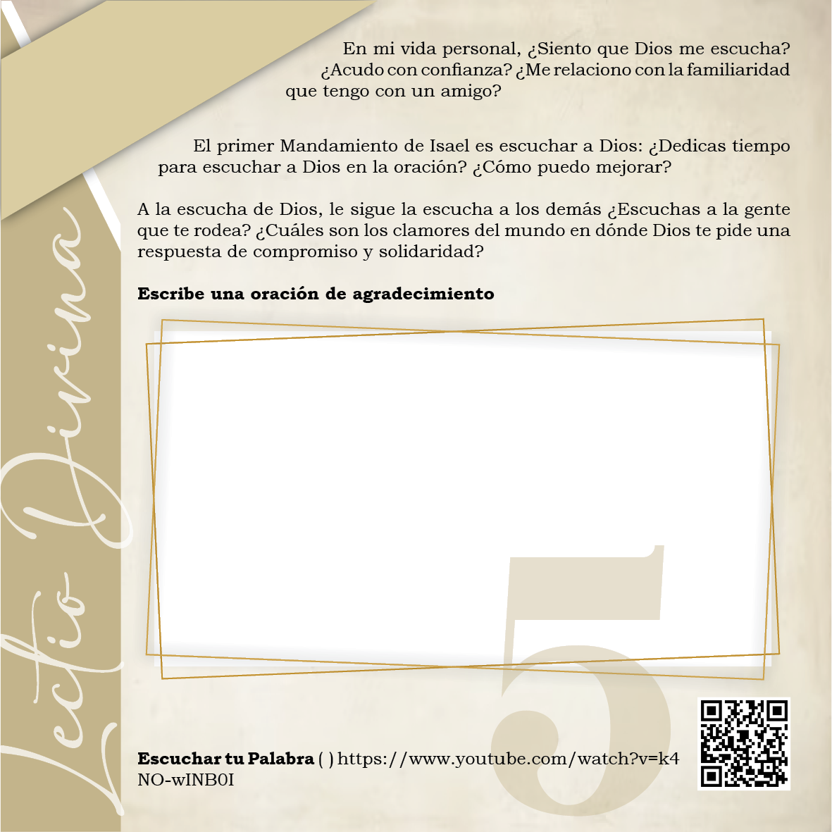 LECTIO DIVINA SEMANA 16